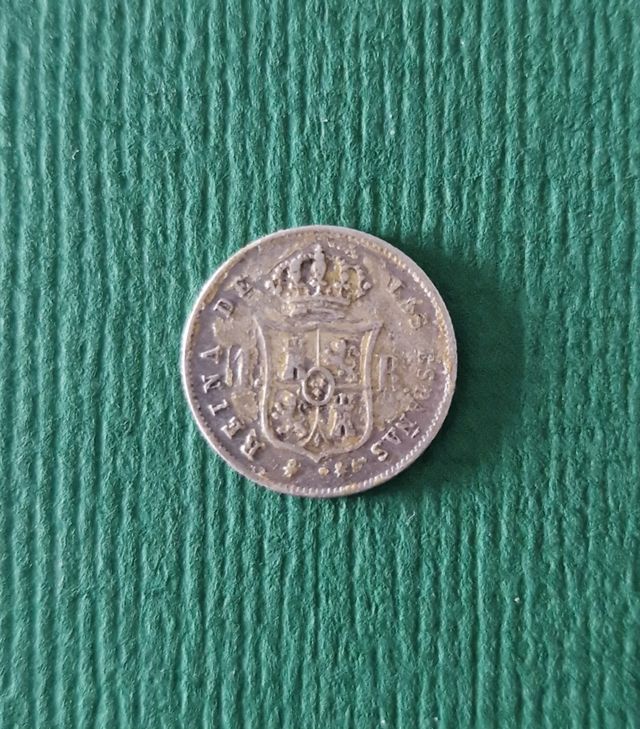 Moneda 1 Real 1863 Spain SevillaIsabel II