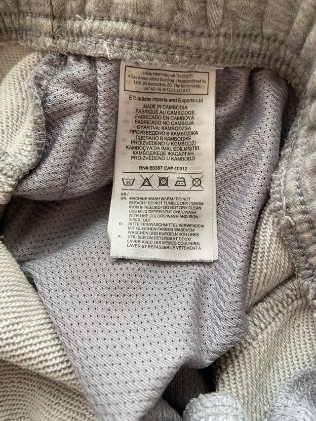 Adidas pantalone tuta grigio brand verticale