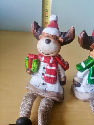 Figuras Renos cerámica, adornos navideños.