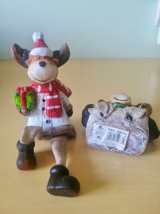Figuras Renos cerámica, adornos navideños.