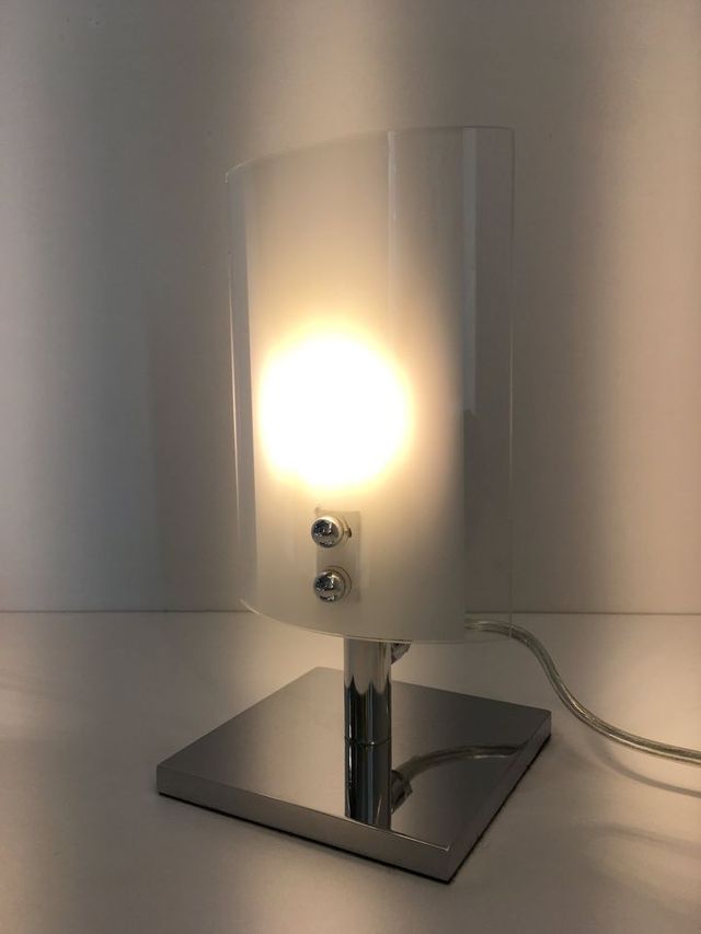 Lampada tavolo vetro bianco/trasparente