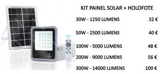 Holofotes led solares - várias potencias