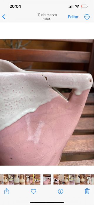 Jarra de ceramica vidriada