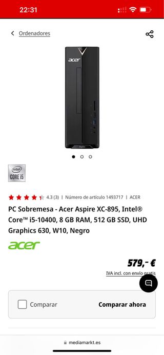 Ordenador de Sobremesa Acer