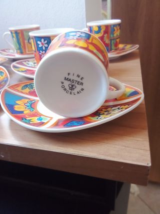 8 tazzine da caffè vintage con piattino