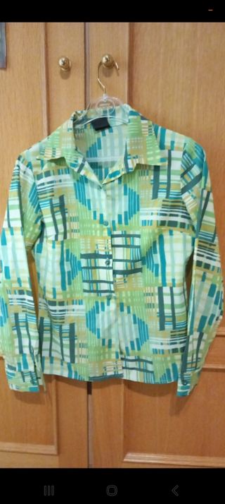 Camisa verde y azul, estilo cuadros