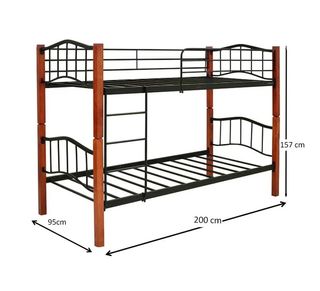 Litera madera y forja con colchones