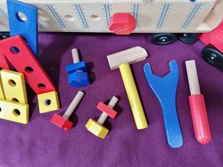 Camión trailer de construcción de madera