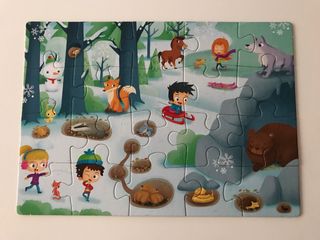 Puzzles educativos estaciones y reloj