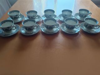 Cartuja de Sevilla Molino viejo tazas platos café.