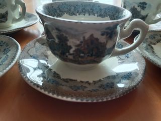 Cartuja de Sevilla Molino viejo tazas platos café.