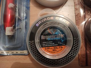 Conjunto de pesca Carrete, hilo,señuelos