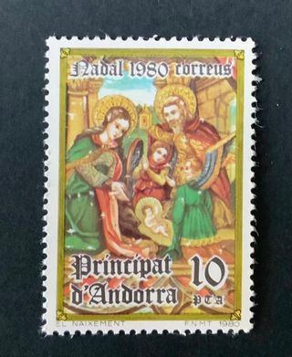 belen 2 sellos 1980 principado de andorra