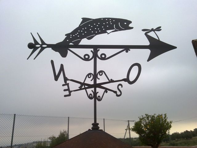 Veleta de forja Trucha, de 80x80cm.