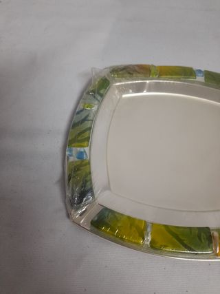 Plato cuadrado de cristal
