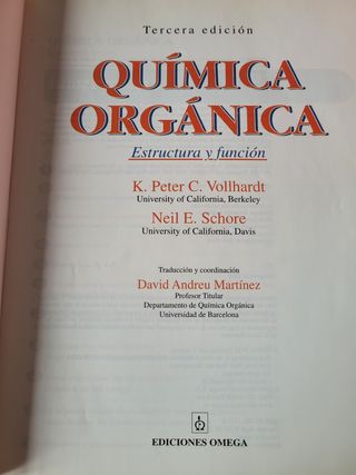 Libro de Química Orgánica.  Vollhardt Sh