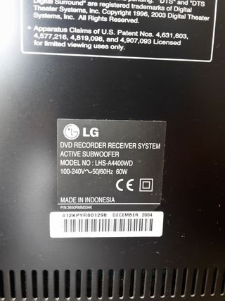 Subwoofer con 5 Casse lg con dvd recorder