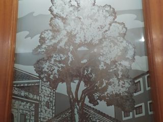 Puerta Maciza con Cristal Serigrafiado