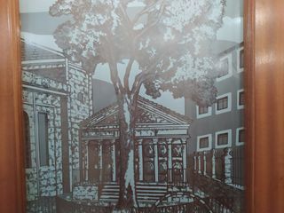 Puerta Maciza con Cristal Serigrafiado