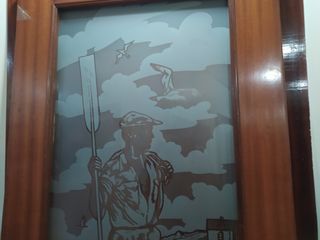Puerta Maciza con Pescador Serigrafiado 