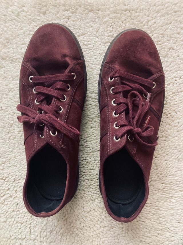 Zapatillas Victoria con plataforma de ante