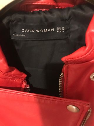 cazadora  roja de cuero