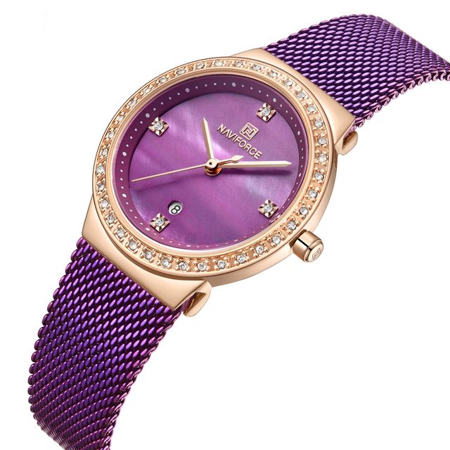 Reloj mujer naviforce lujo nuevo lila