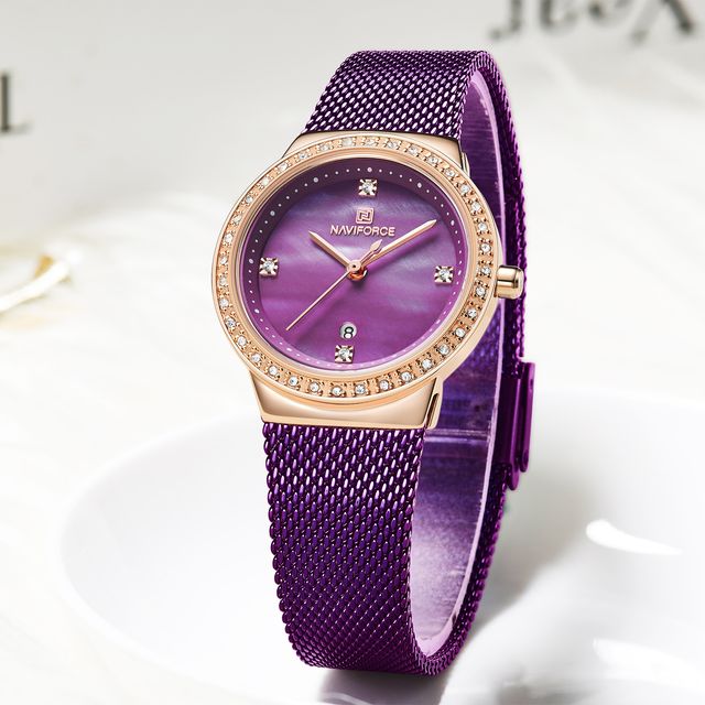 Reloj mujer naviforce lujo nuevo lila