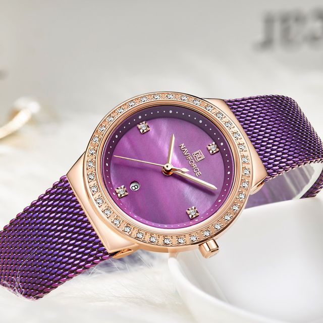 Reloj mujer naviforce lujo nuevo lila