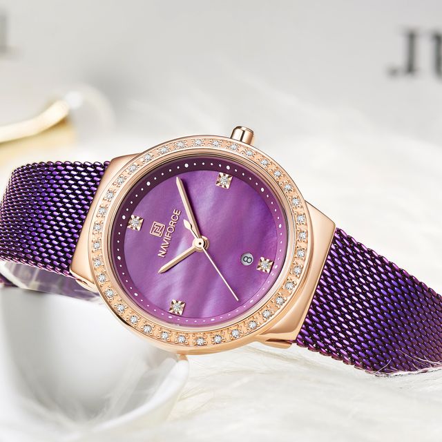 Reloj mujer naviforce lujo nuevo lila