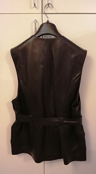 Gilet Pelle Nera Valerio Pasinelli tg.44