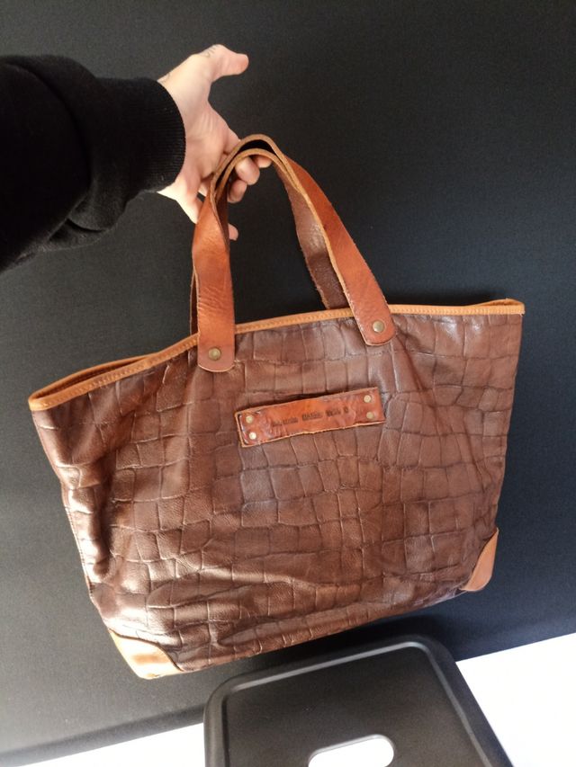 Bolso shopper Hakei en piel