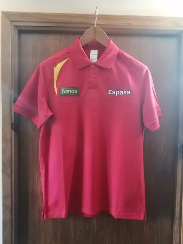 Polo deportivo de hombre con logos Bankia y España