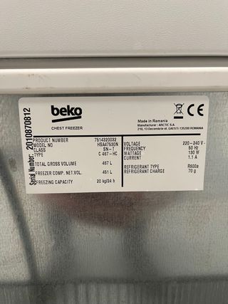 Arcón congelador BEKO