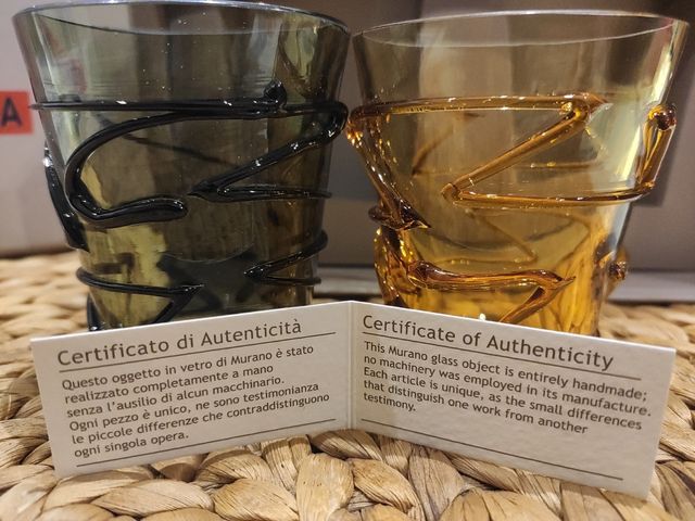 Coppia bicchieri Abate Zanetti Murano