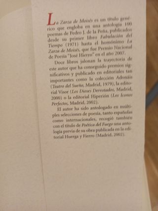 Libro La Zarza de Moisés de Pedro J de l