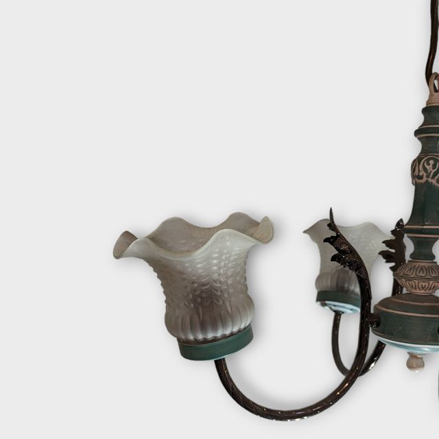 Lampara de Techo c/ Tulipas Gris Azul y Blanco