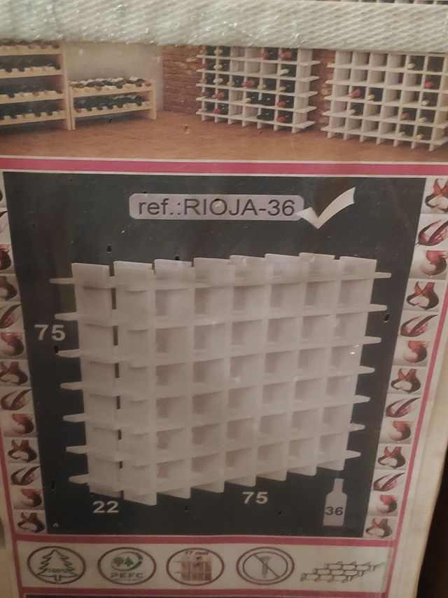 Botellero madera blanco