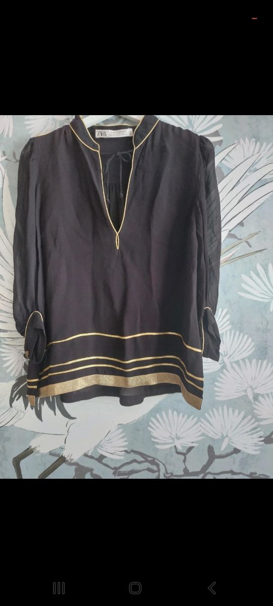 Blusa Zara Edición limitada con hilo dorado. Tall