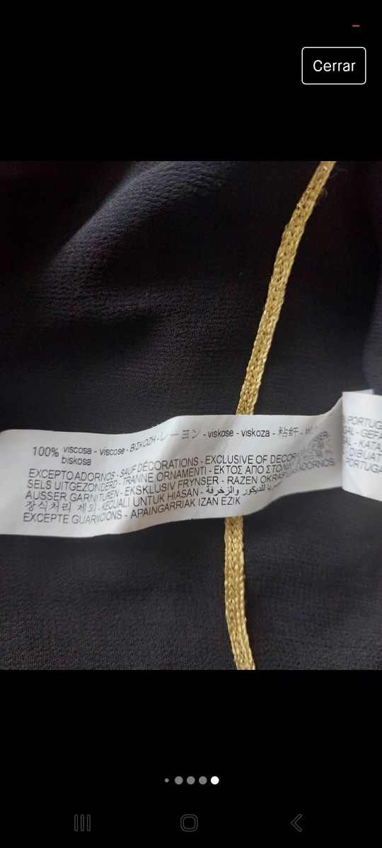 Blusa Zara Edición limitada con hilo dorado. Tall
