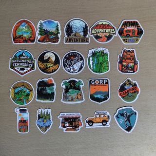 100 Autocolantes Stickers Campismo Montanha Van Av