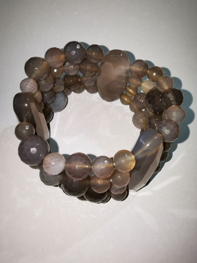 Bracciale di quarzo grigio naturale