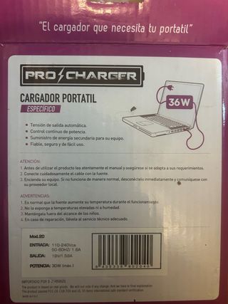 Cargador Portatil 19V