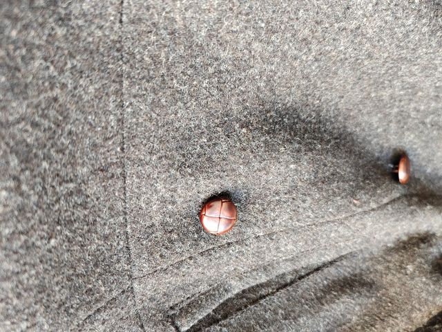 Abrigo lana zara t M marrón grisaceo