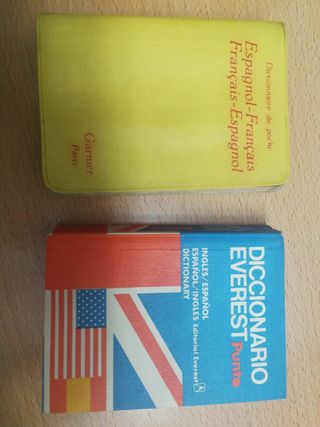 Diccionarios inglés y francés. Bolsillo