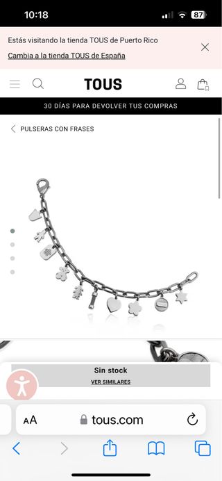 Pulsera Tous acero charms