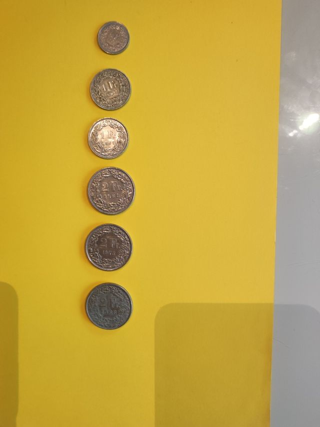Lotto di monete franchi svizzeri 