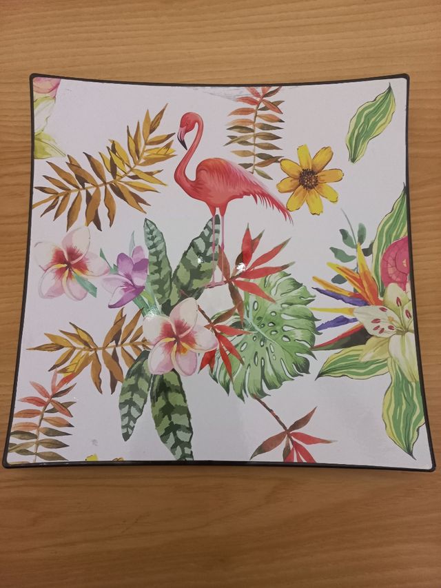 Vassoio quadrato stampa floreale