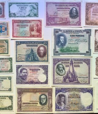 Lote x28 Billetes ESPAÑA DIFERENTES !! Bonitos 
