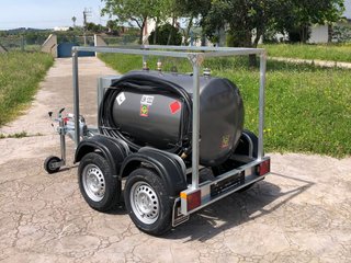 Remolque depósito gasoil 600L 2 Ejes de 750kg